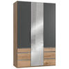 DREHTÜRENSCHRANK in Graphitfarben, Eichefarben  - Chromfarben/Eichefarben, Modern, Holzwerkstoff (150/236/58cm) - MID.YOU