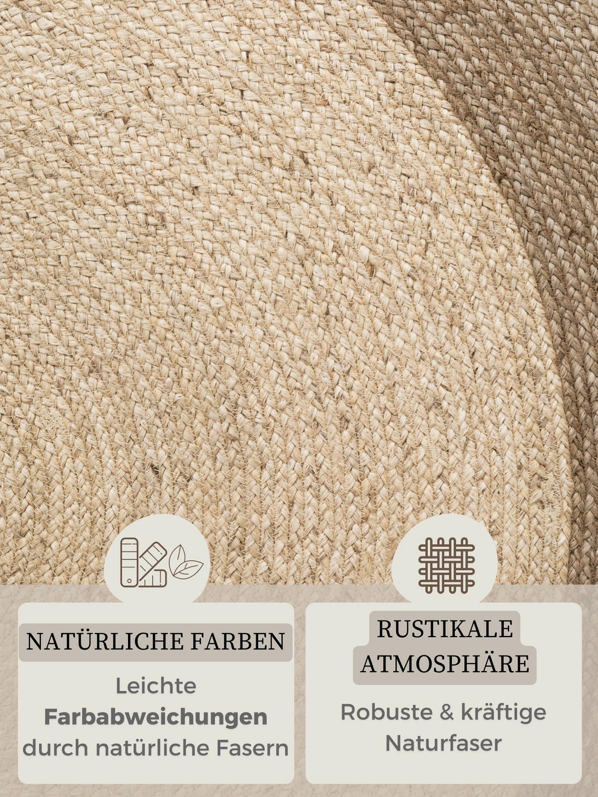 JUTETEPPICH 240 cm Jutta Creme, Greige  - Greige/Creme, Basics, Textil (240cm)