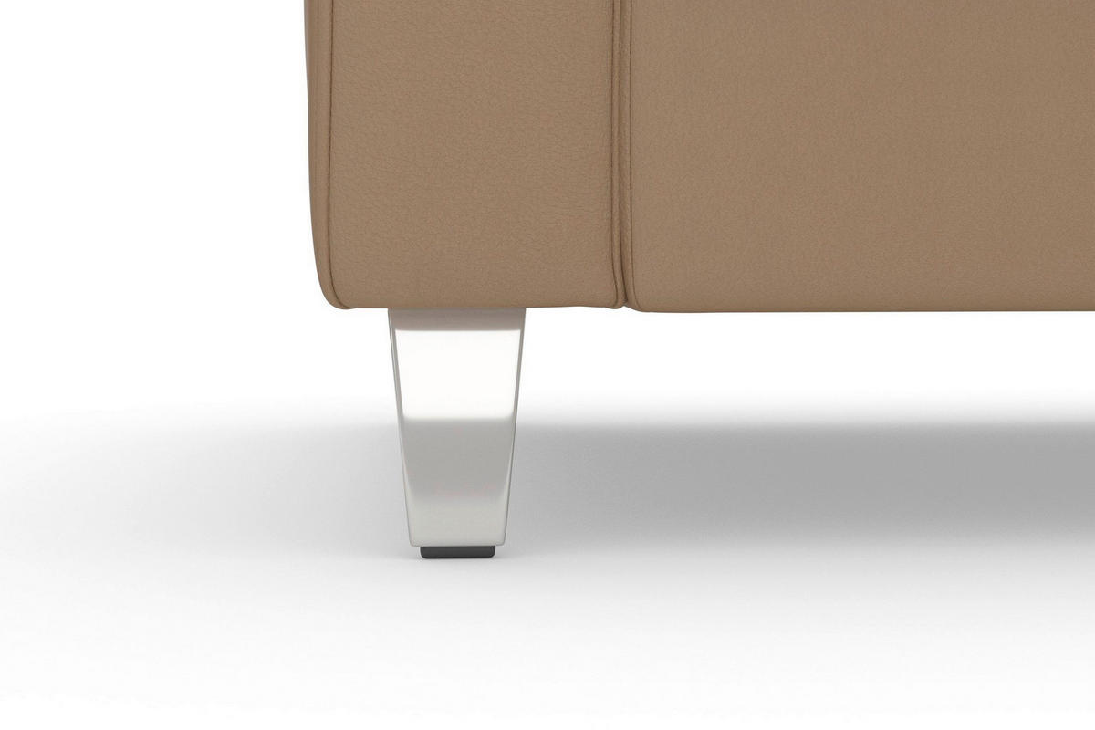 ECKSOFA 194/245 cm ARNGAST E in Echtleder Cappuccino Kopfteilverstellung  194/245 cm  - Chromfarben/Cappuccino, Basics, Leder/Textil (194/245cm) - Sit & More