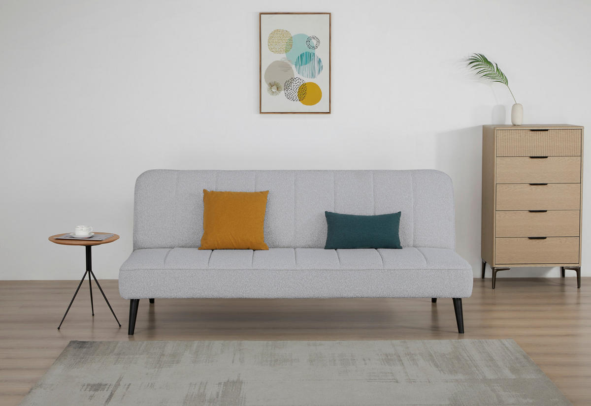 SCHLAFSOFA Frottier Grau  - Schwarz/Grau, Design, Holz/Textil (192/82/90cm) - Livetastic