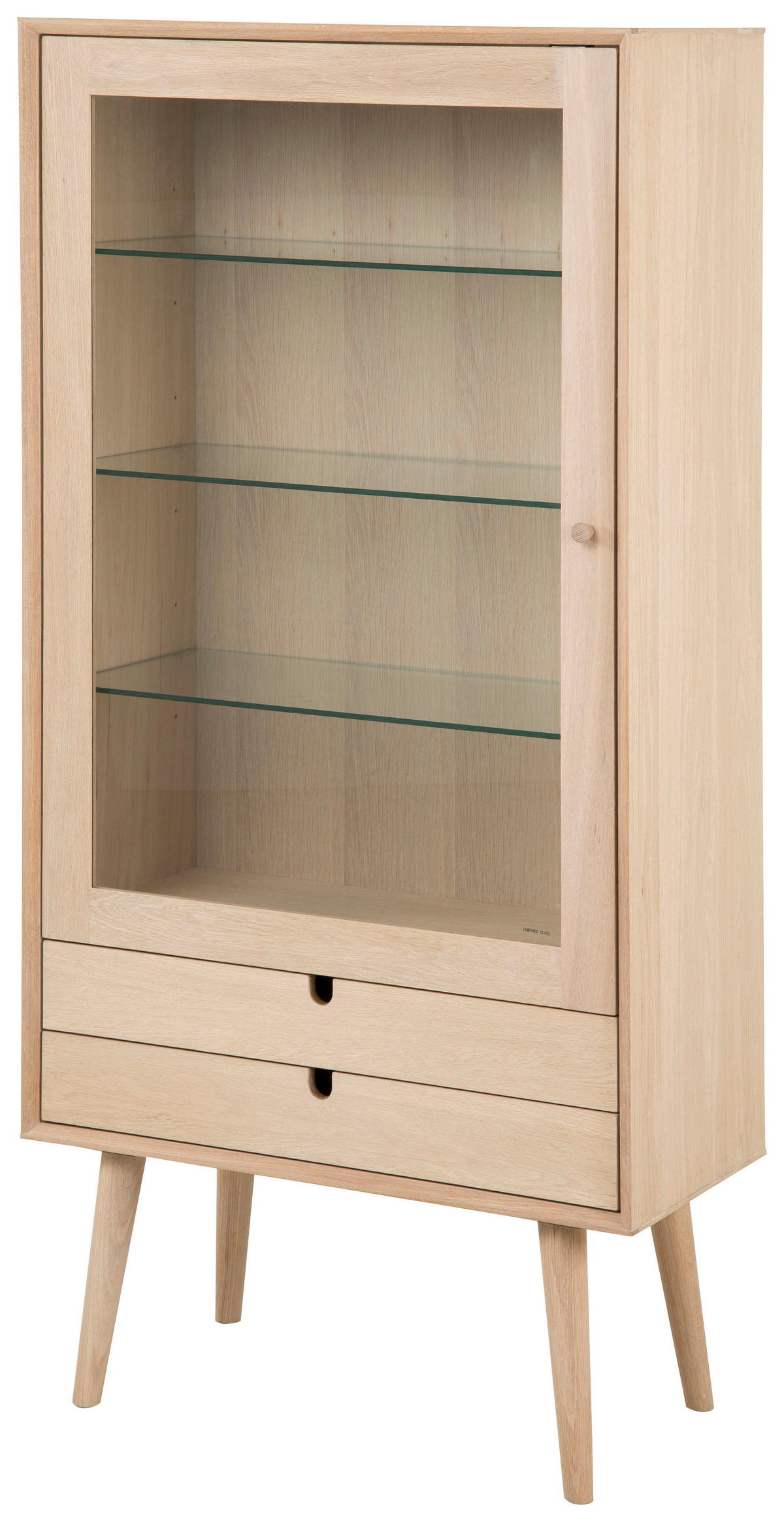 VITRINA, furnirano hrast barve hrasta - barve hrasta, Konvencionalno, steklo/leseni material (72/143,2/36cm) - MID.YOU