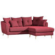 ECKSOFA in Flachgewebe Rot  - Buchefarben/Rot, KONVENTIONELL, Holz/Textil (210/156cm) - Carryhome