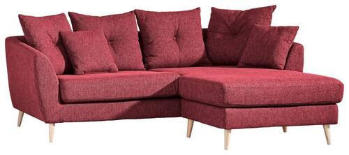 ECKSOFA Rot Flachgewebe  - Buchefarben/Rot, KONVENTIONELL, Holz/Textil (210/156cm) - Carryhome
