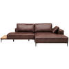 ECKSOFA  in Echtleder Dunkelbraun  304/201 cm  - Dunkelbraun/Schwarz, Design, Leder/Metall (304/201cm) - Belluti