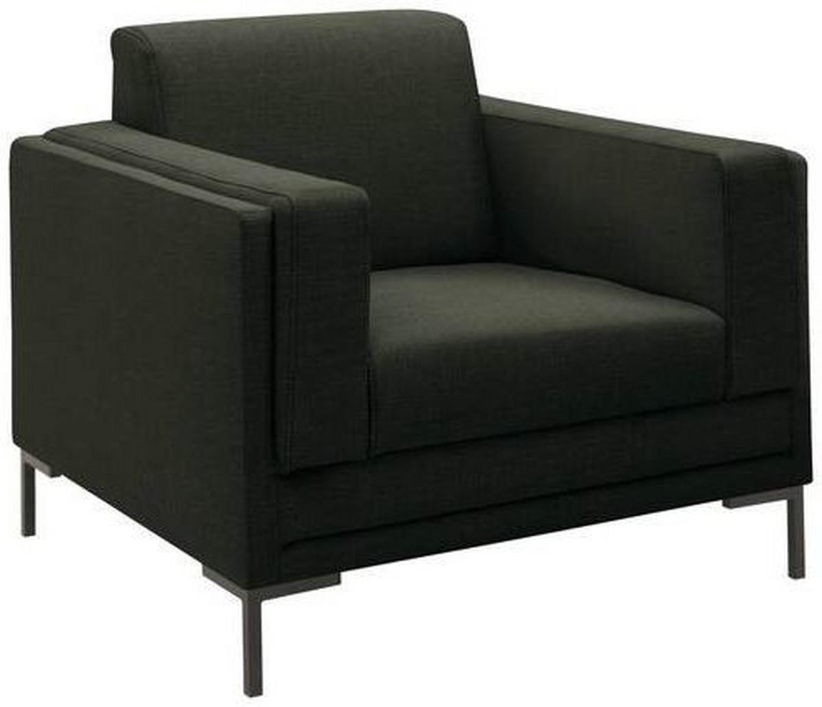 SESSEL in Webstoff Dunkelgrün  - Dunkelgrün/Silberfarben, Design, Textil/Metall (97/82/90cm) - LOOKS by W.Joop
