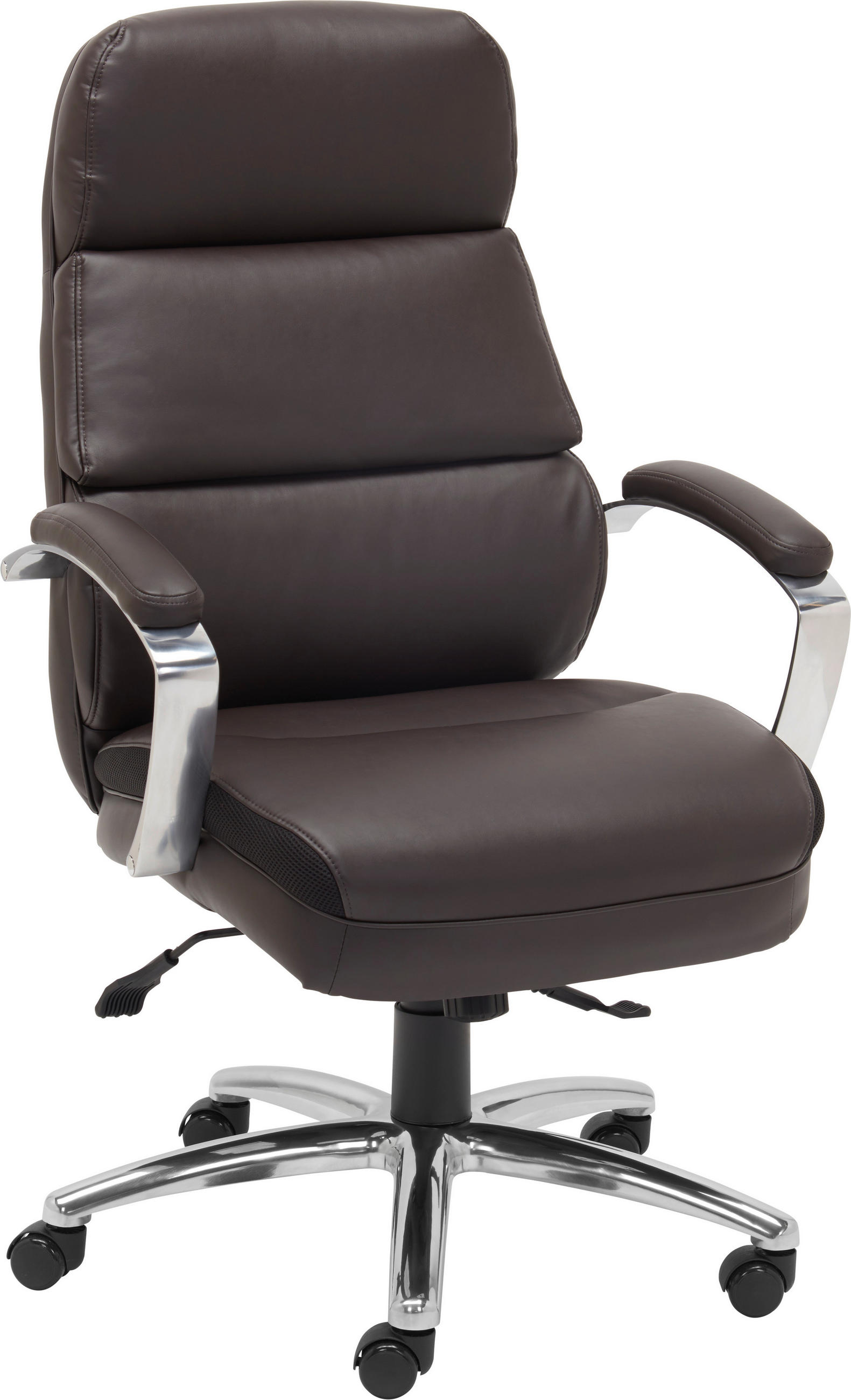 CHEFSESSEL Lederlook, Netz Braun  - Braun, KONVENTIONELL, Textil/Metall (75/107-117/75cm) - Cantus