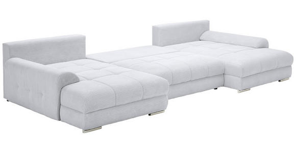 WOHNLANDSCHAFT  in Cord Grau  - Chromfarben/Grau, KONVENTIONELL, Kunststoff/Textil (180/376/180cm) - Carryhome