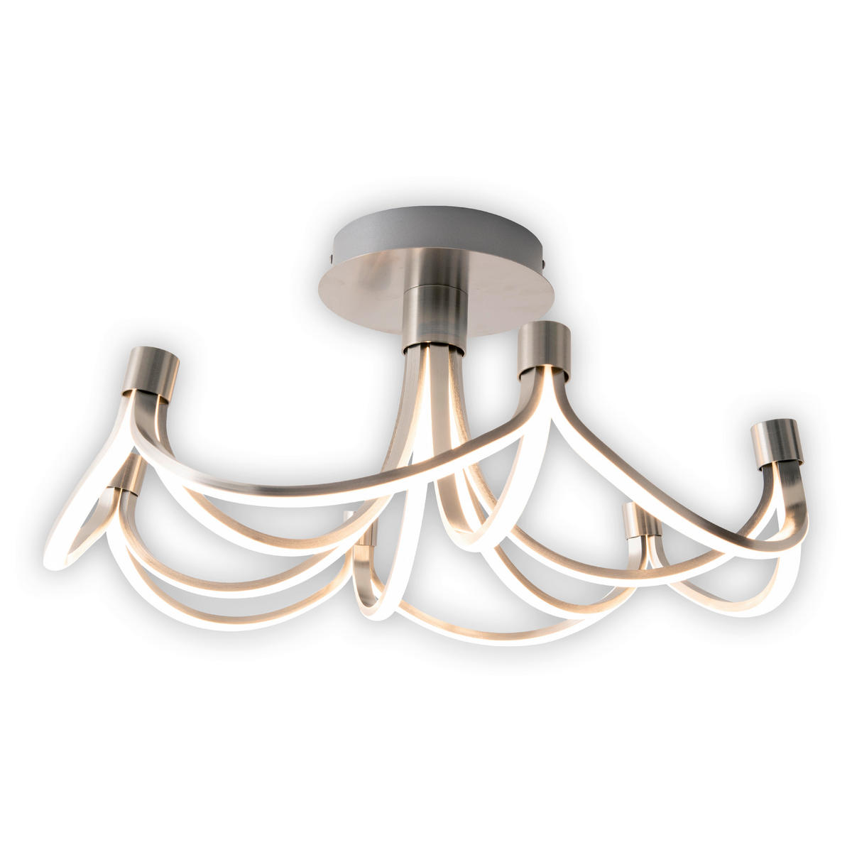 LED-DECKENLEUCHTE 60 cm  - Silberfarben/Weiß, Design, Kunststoff/Metall (60cm) - Näve