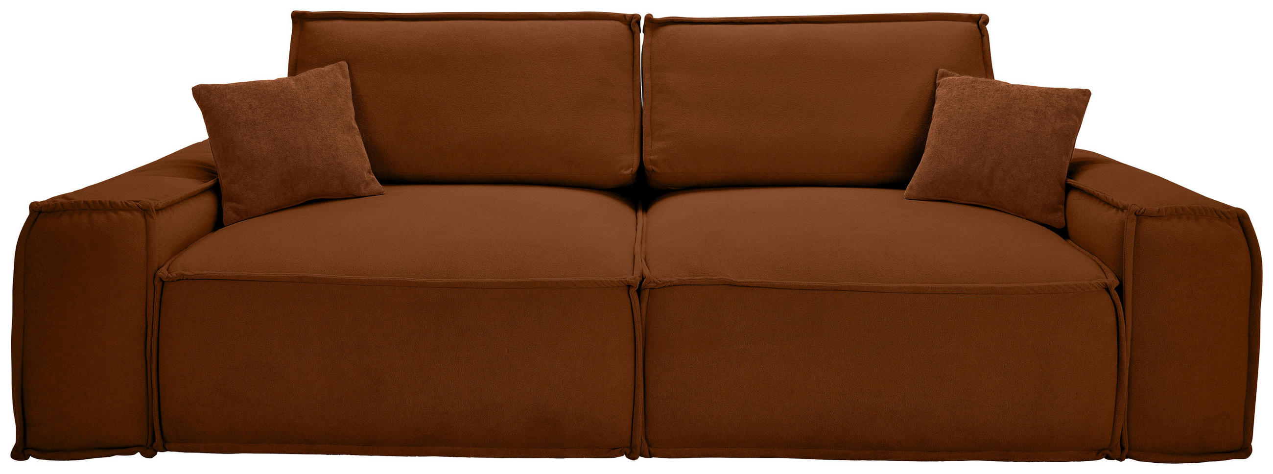 SCHLAFSOFA Webstoff Rostfarben  - Rostfarben/Schwarz, KONVENTIONELL, Kunststoff/Textil (256/83/115cm) - Carryhome