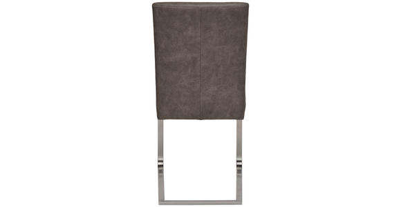 SCHWINGSTUHL  in Edelstahl beflockt  - Edelstahlfarben/Braun, Design, Textil/Metall (47/97/60cm) - Moderano