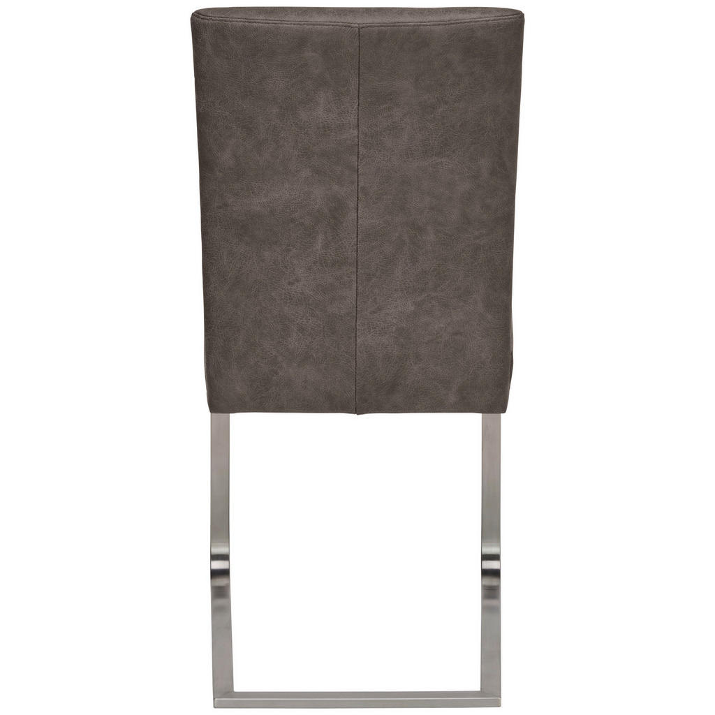 Thumbnail - Moderano Schwingstuhl, Grau, Edelstahl, Metall, Textil, Flachrohr, 47x97x60 cm, Goldenes M, Beinauswahl, Lederauswahl, S...