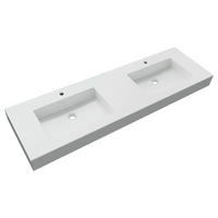 DOPPELWASCHBECKEN 169/11,7/50 cm  - Weiß, KONVENTIONELL, Stein (169/11,7/50cm) - Dieter Knoll