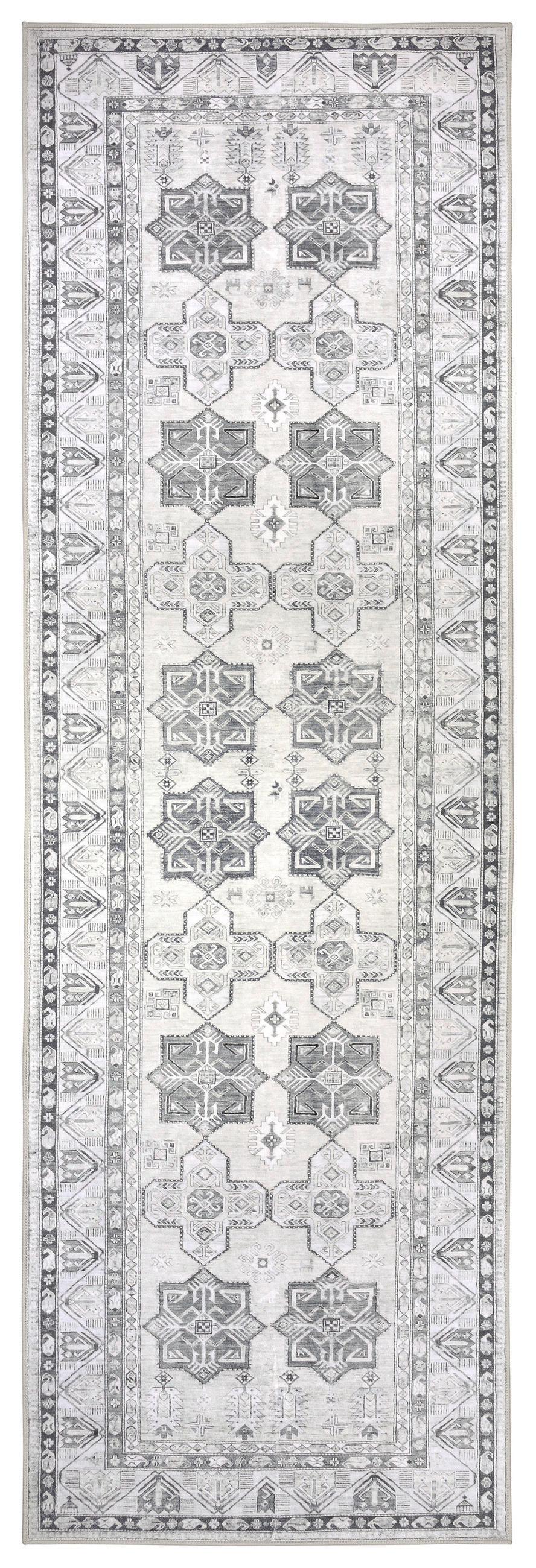 LÄUFER LIVING-CLASSIC, waschbar 80/250 cm  in Hellgrau, Greige  - Greige/Hellgrau, Design, Kunststoff/Textil (80/250cm) - Lindorug