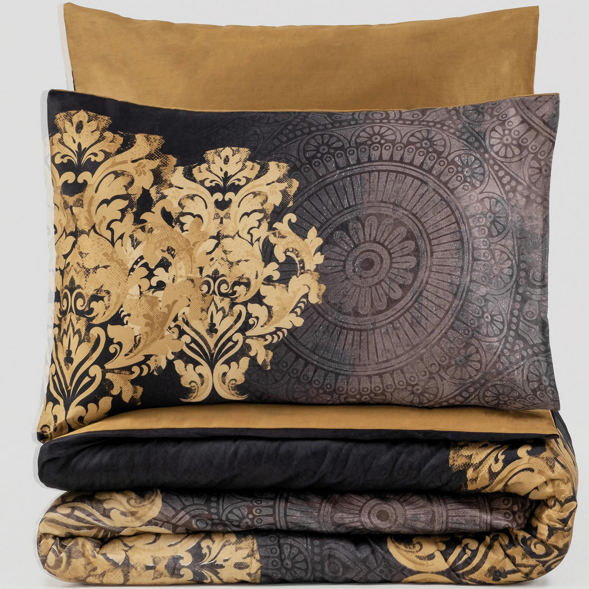 BETTWÄSCHE 155/220 cm  - Anthrazit/Beige, Basics, Textil (155/220cm)