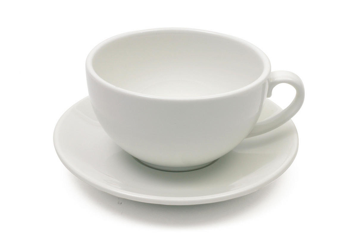 CAPPUCCINO ŠÁLKA S TANIERIKOM porcelán - biela, Basics, keramika (15,2/7,1/15,2cm) - Maxwell & Williams