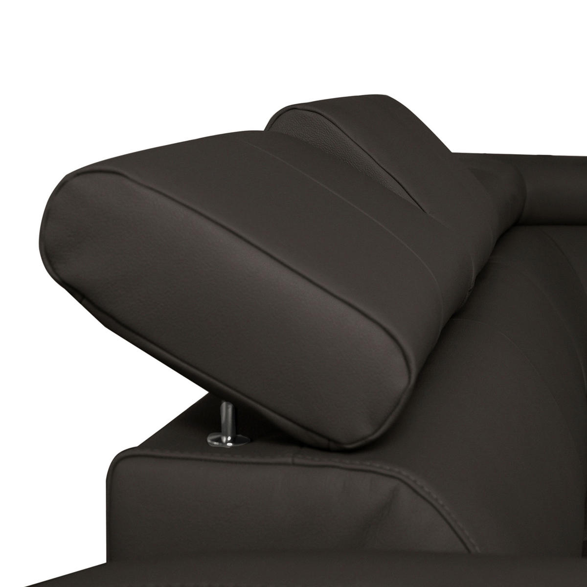 ECKSOFA in Lederlook Echtleder Dunkelbraun  - Chromfarben/Dunkelbraun, Design, Leder/Textil (242/176cm) - Livetastic