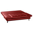 SCHLAFSOFA in Echtleder Rot  - Rot/Schwarz, Design, Leder/Metall (209/94/94cm) - Novel