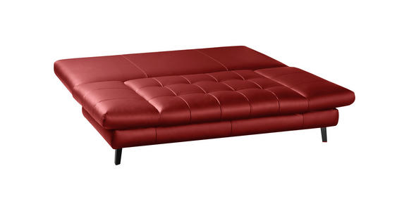 SCHLAFSOFA Rot Echtleder - Rot/Schwarz, Design, Leder/Metall (209/94/94cm) - Novel
