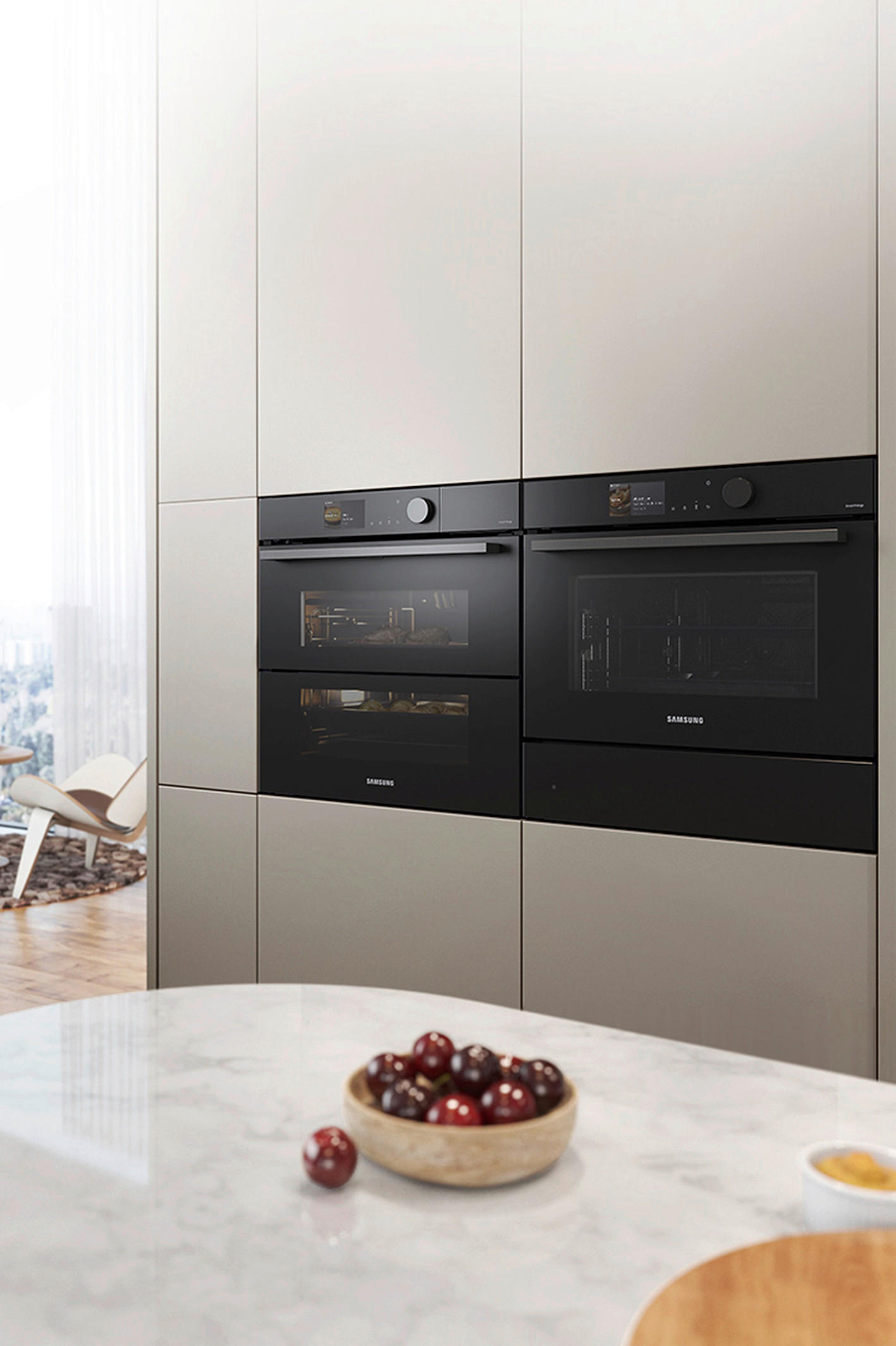 BACKOFEN NV7B6795JAK/U3  - Schwarz, Design, Glas/Metall (59,5/59,5/57,1cm) - Samsung