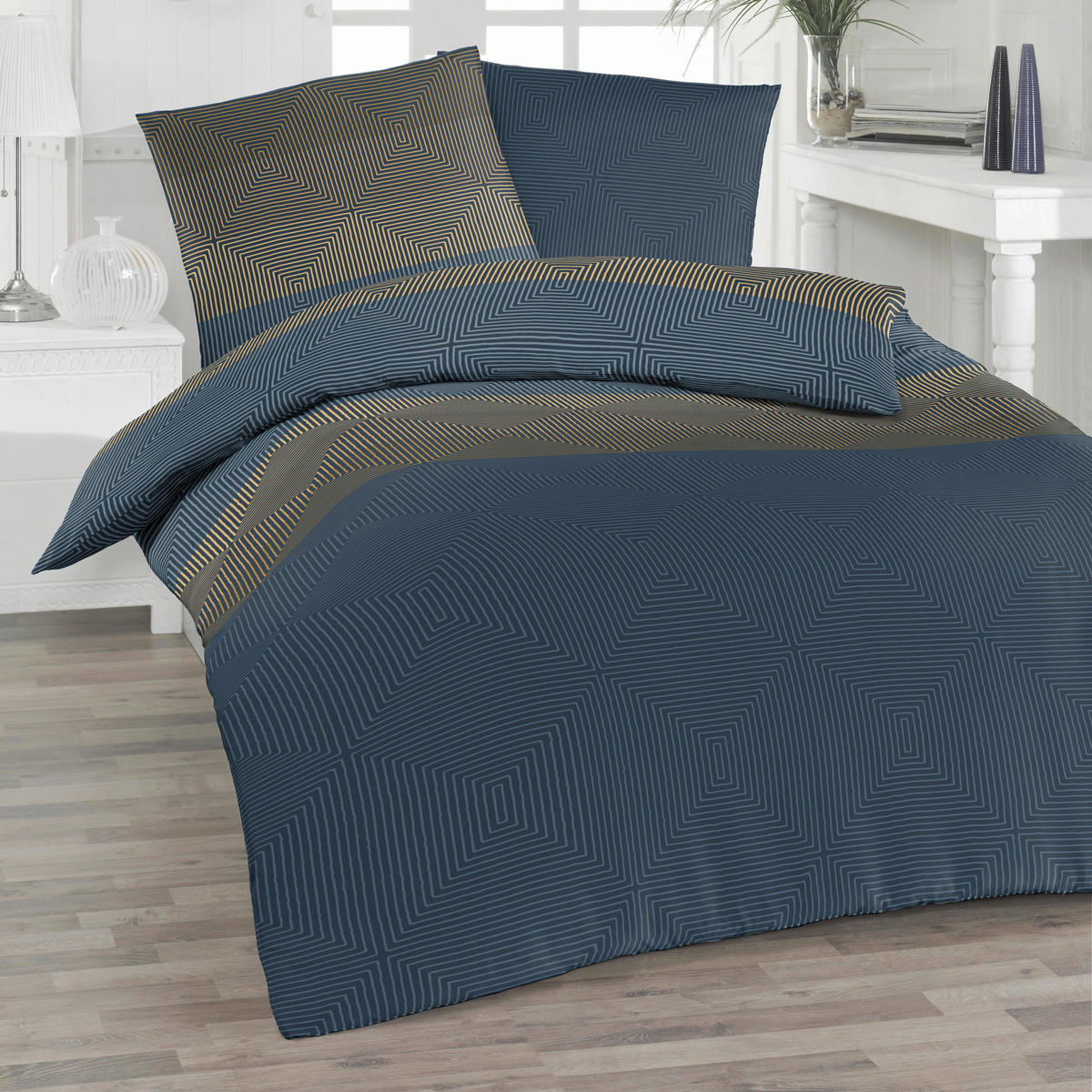 BETTWÄSCHE 2-teilig Satin 135/200 cm  - Blau, Basics, Textil (135/200cm) - Florella