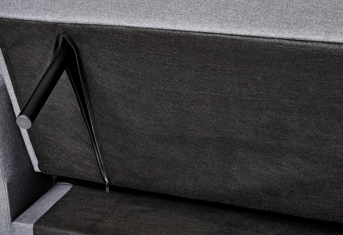 SCHLAFSOFA Webstoff Grau  - Eichefarben/Grau, MODERN, Holz/Textil (213/83/83cm) - Livetastic