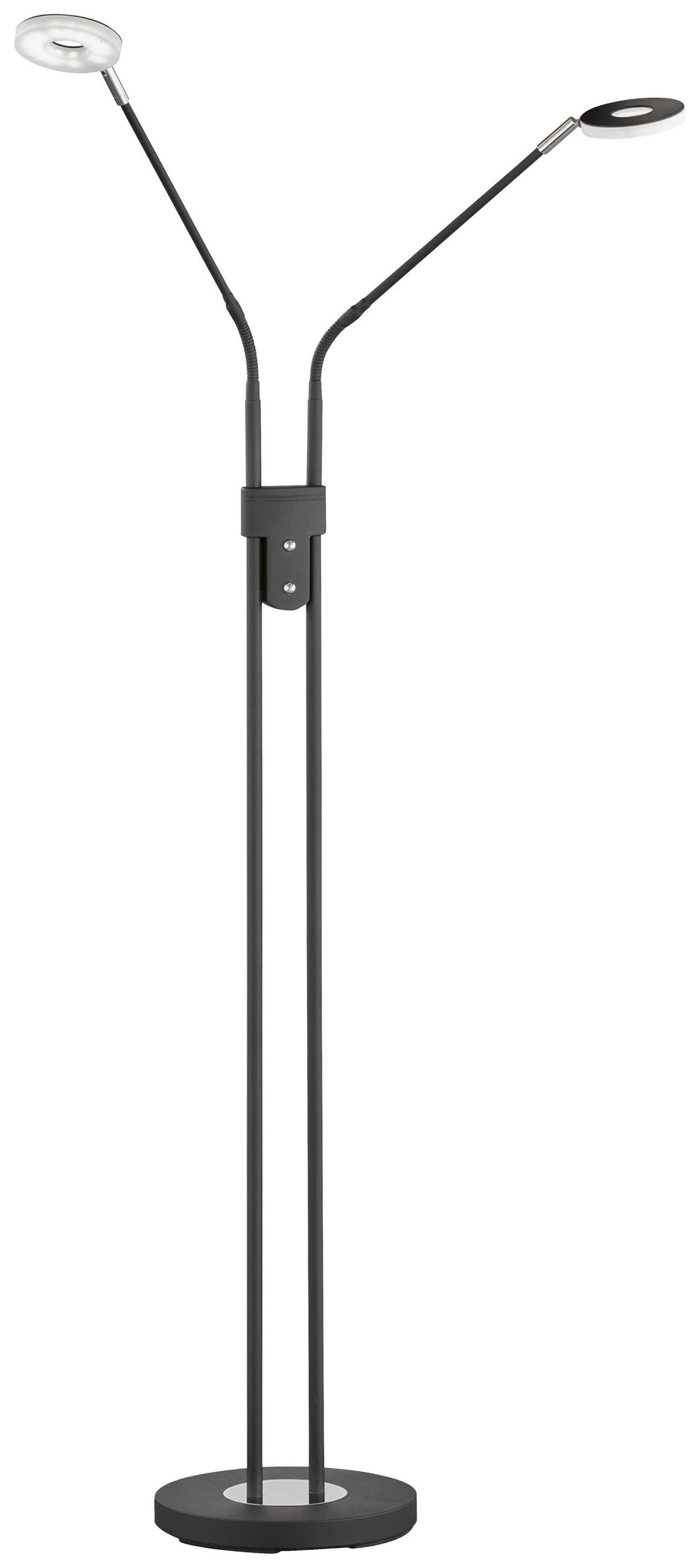 LED-STEHLEUCHTE 25/150 cm    - Schwarz, Basics, Metall (25/150cm) - Fischer & Honsel