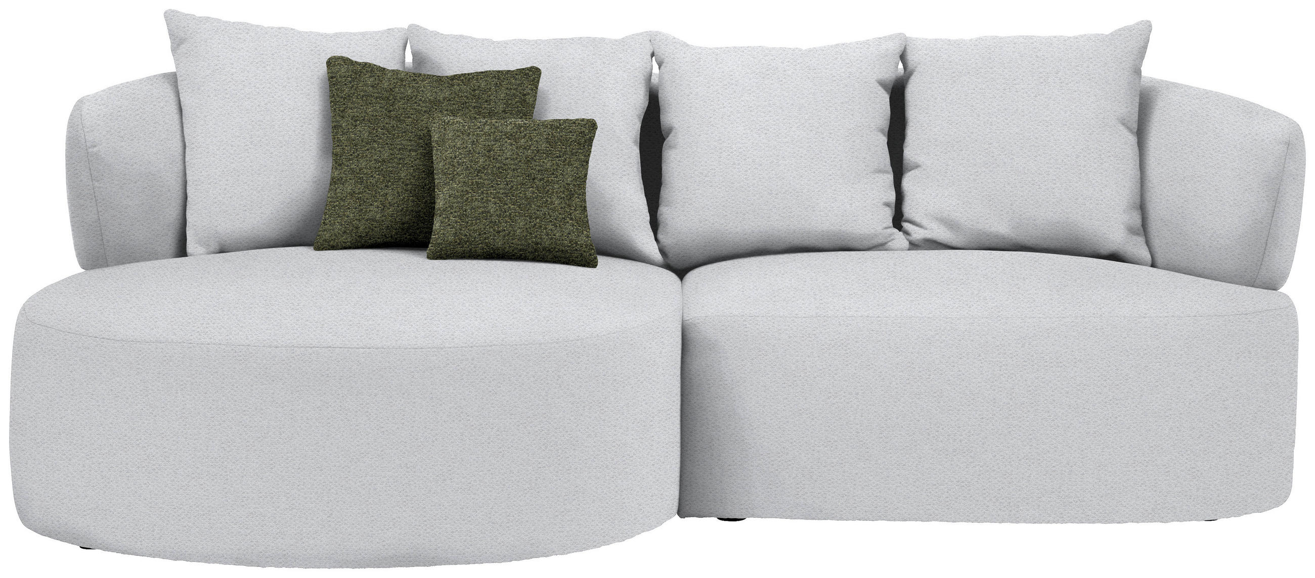 ECKSOFA in Chenille Hellgrau  166/235 cm  - Hellgrau/Schwarz, MODERN, Kunststoff/Textil (166/235cm) - Hom`in