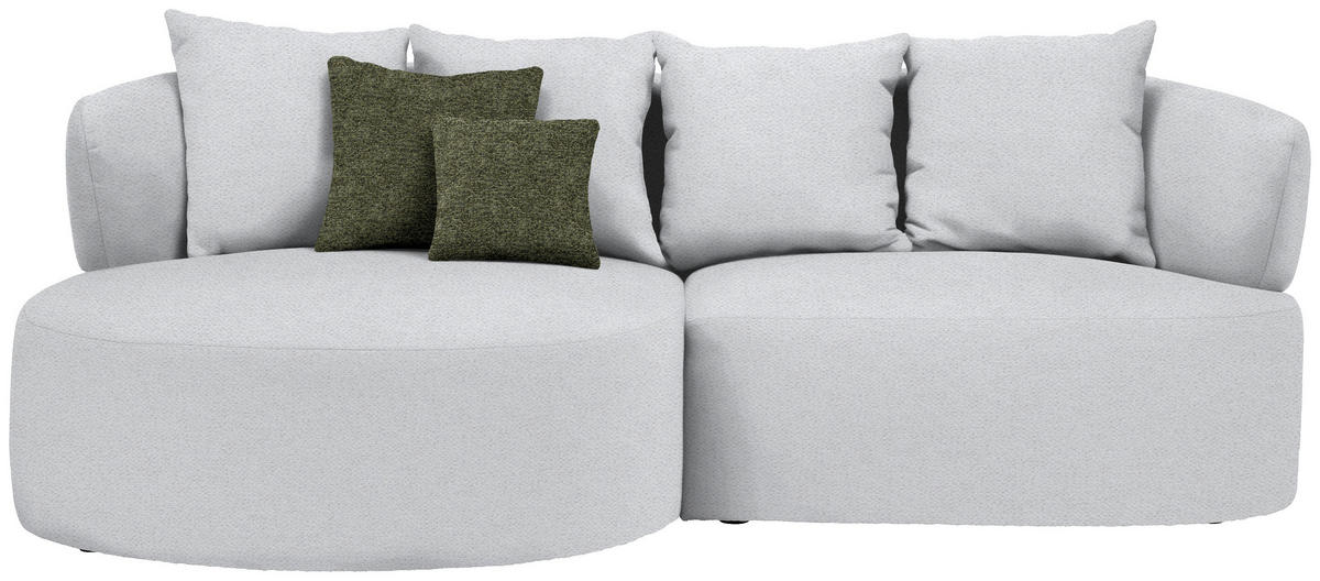 ECKSOFA  in Chenille Hellgrau  166/235 cm  - Hellgrau/Schwarz, MODERN, Kunststoff/Textil (166/235cm) - Hom`in
