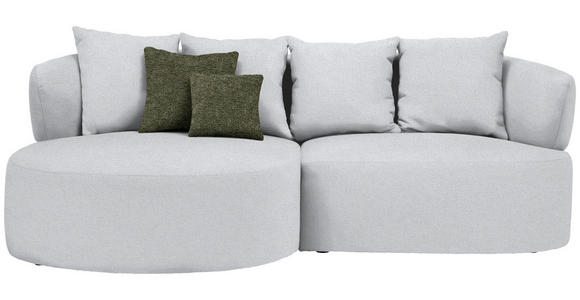 ECKSOFA  in Chenille Hellgrau  166/235 cm  - Hellgrau/Schwarz, MODERN, Kunststoff/Textil (166/235cm) - Hom`in