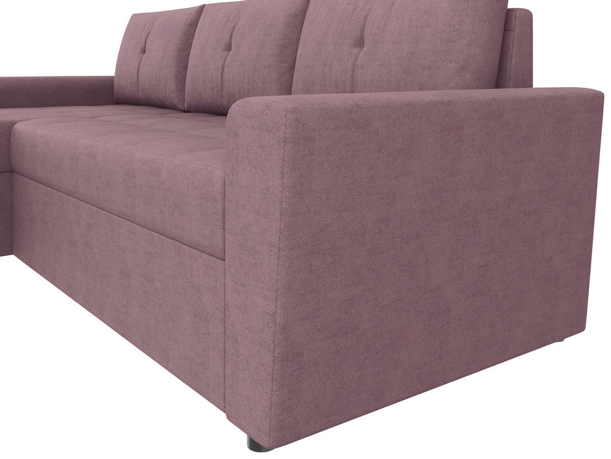 ECKSOFA TERMOLI in Jacquard Rosa  155/231 cm  - Schwarz/Rosa, Design, Kunststoff/Textil (155/231cm) - MID.YOU