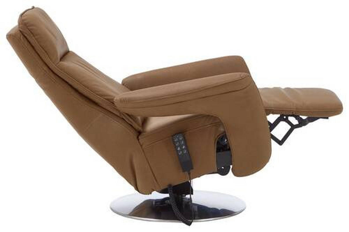 RELAXSESSEL Mikrofaser Aufstehhilfe    - Chromfarben/Braun, Design, Textil/Metall (83/110/87-172cm) - Valdera