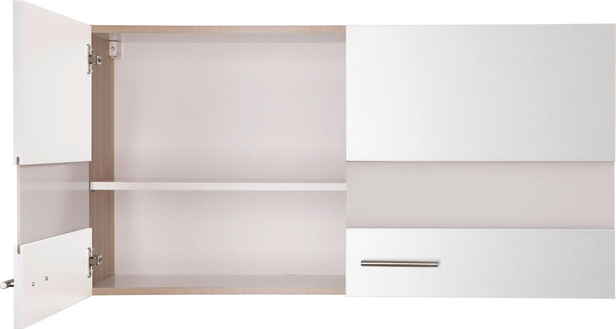 VÄGGSKÅP 110/56,1/34,6 cm  i vit, ekfärgad  - vit/silver, Basics, metall/trämaterial (110/56,1/34,6cm) - Respekta
