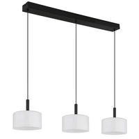 LED-HÄNGELEUCHTE 90/20/150 cm  - Schwarz/Weiß, Design, Glas/Kunststoff (90/20/150cm) - Globo
