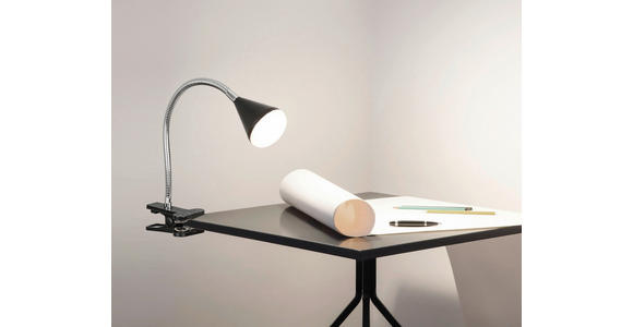 LED-KLEMMLEUCHTE 42/6/10 cm - Chromfarben/Transparent, Basics, Kunststoff/Metall (42/6/10cm) - Boxxx