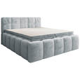 BOXBETT 200/200 cm,  in Hellgrau, gepolstertes Kopfteil, Bettkasten, Topper, Matratzen, H3 + H3 = fest  - Hellgrau/Schwarz, MODERN, Kunststoff/Textil (200/200cm) - Xora