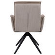 ARMLEHNSTUHL  in Eisen Webstoff Echtleder pigmentiert  - Taupe/Schwarz, Design, Leder/Textil (60,5/87/66cm) - Novel