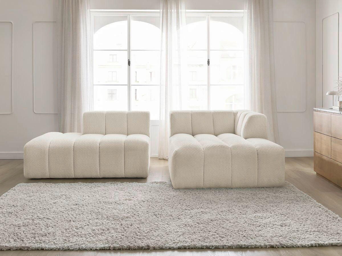 ECKSOFA  ANNECY Beige Bouclé  - Beige/Schwarz, MODERN, Kunststoff/Textil (262/170cm)