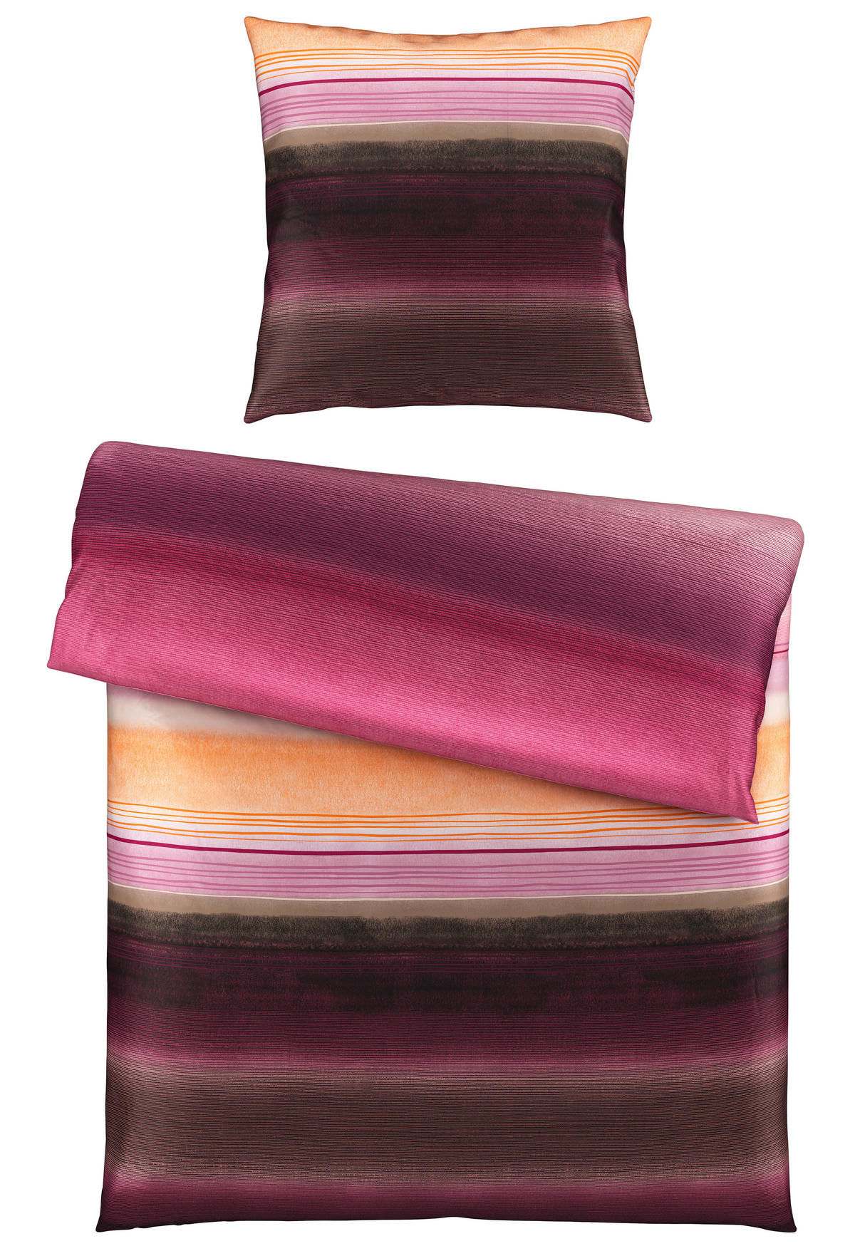 BETTWÄSCHE Satin 155/220 cm  - Rosa/Grau, Textil (155/220cm) - Bio:Vio