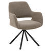 ARMLEHNSTUHL  Stoffauswahl, Sitzfläche 180° drehbar, automatische Rückholfunktion Mikrofaser  - Taupe/Schwarz, Design, Textil/Metall (62/83/62cm) - Musterring