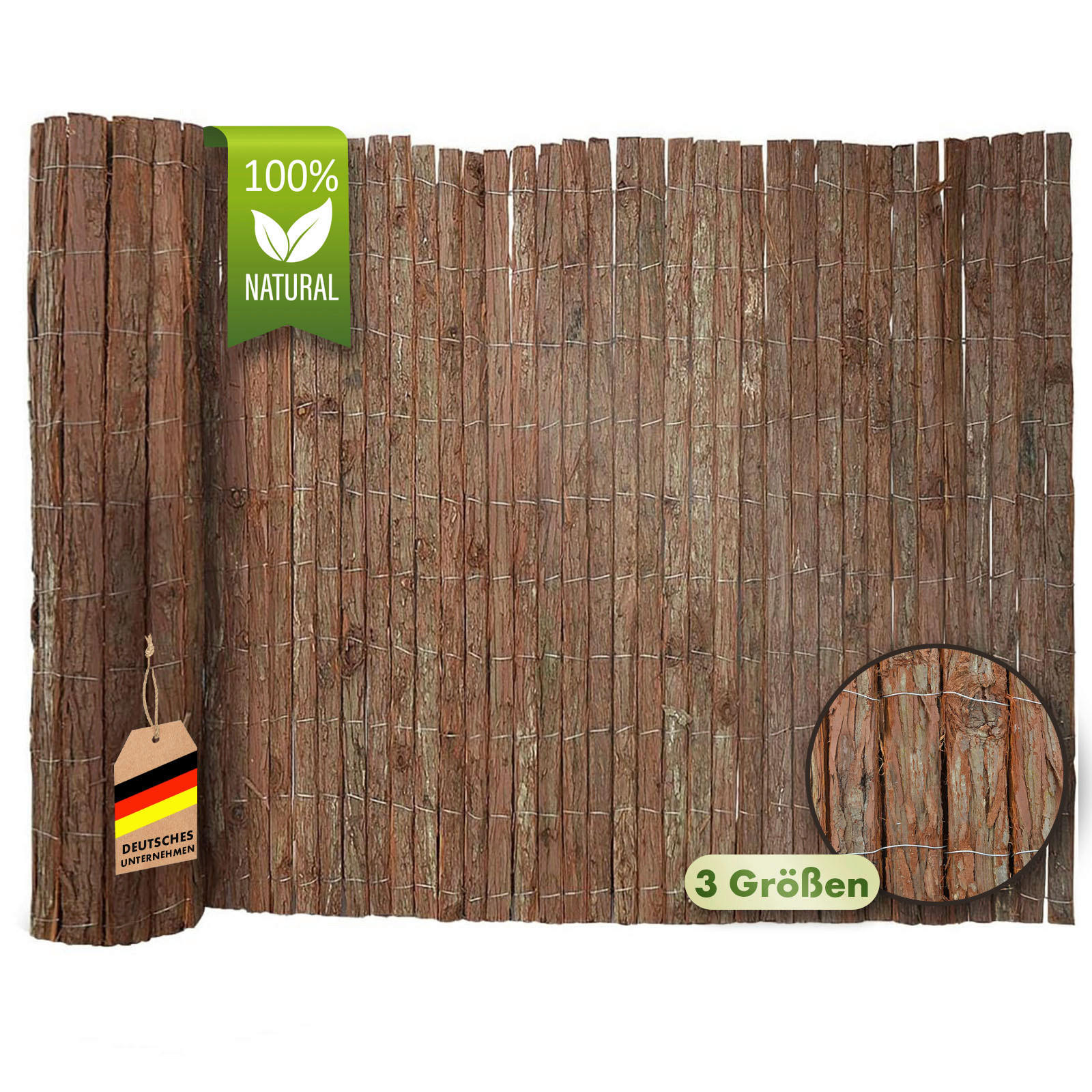 Floordirekt Sichtschutz Baumrindenmatte Natur 150x300 cm