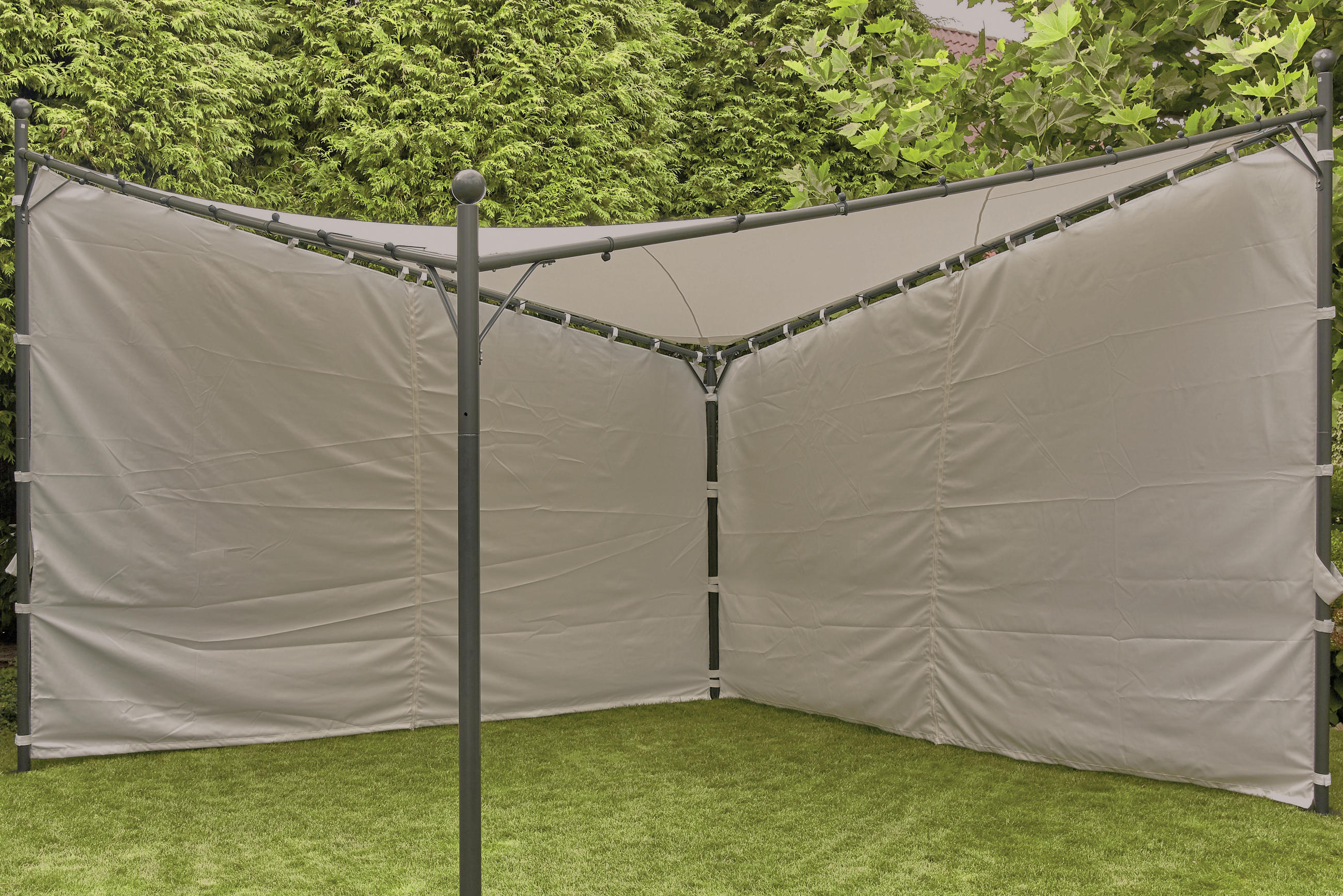 PAVILLON-SEITENTEIL  - Grau, KONVENTIONELL, Textil (400/256cm) - Siena Garden