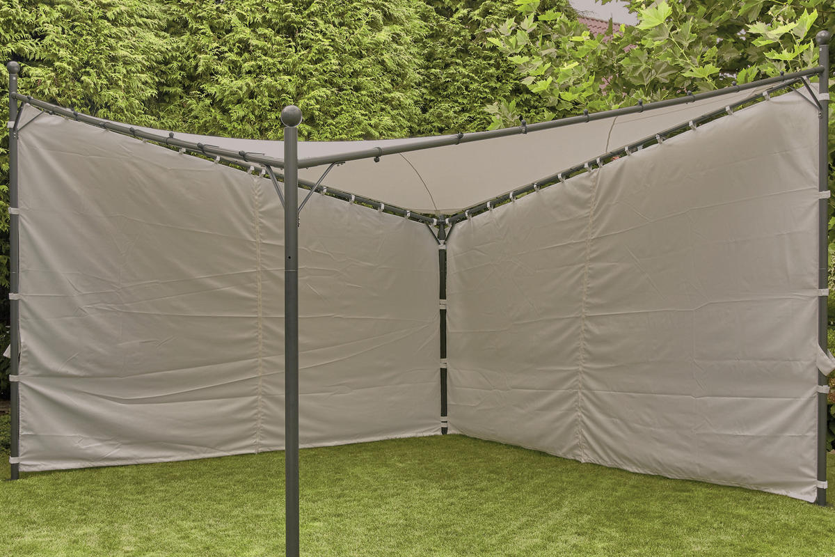 PAVILLON-SEITENTEIL  - Grau, KONVENTIONELL, Textil (400/256cm) - Siena Garden