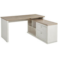 ROHOVÝ PÍSACÍ STÔL, sivá, biela, 160/145,3/76 cm - sivá/biela, Modern, kompozitné drevo (160/145,3/76cm) - Hom`in