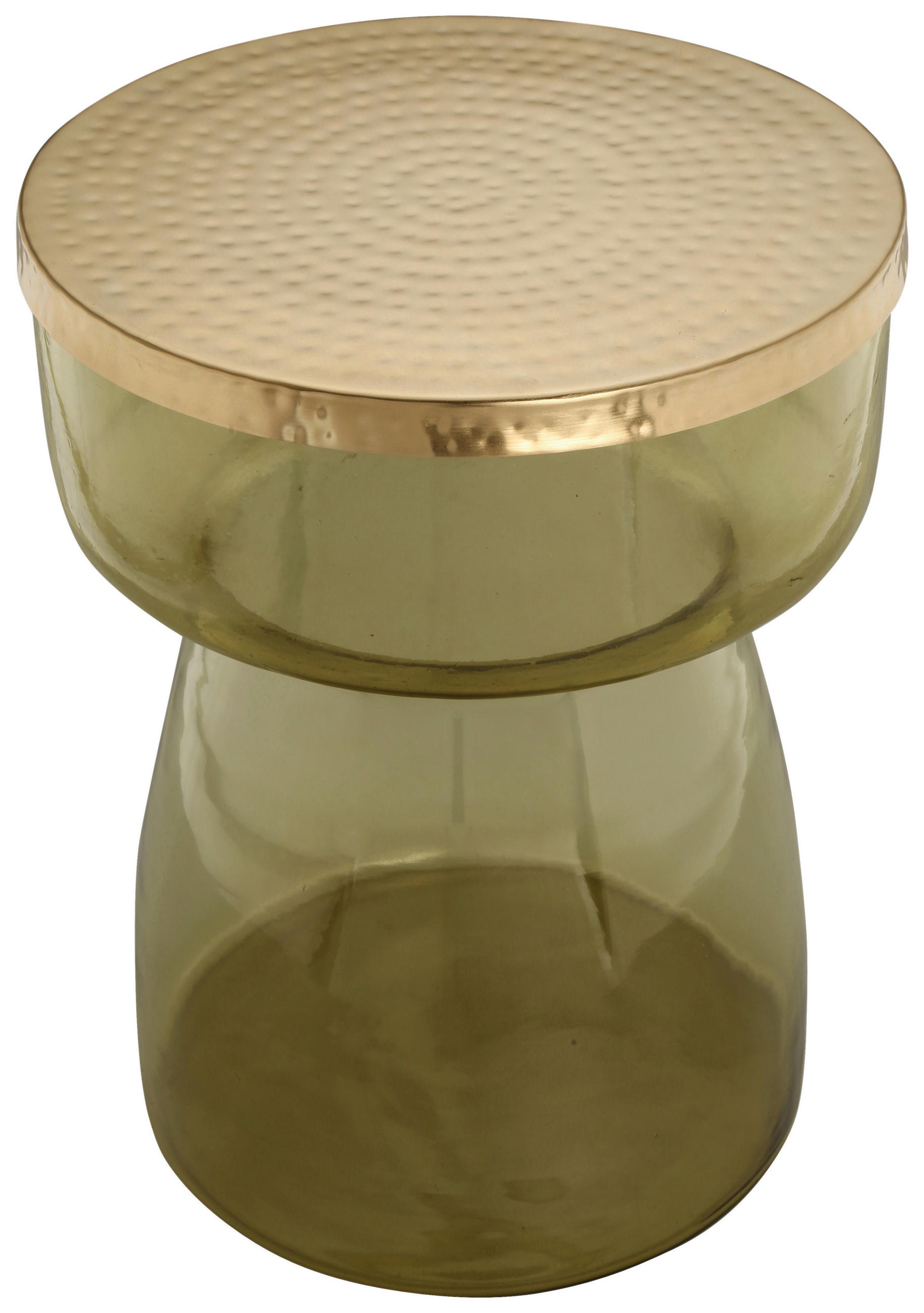 SIDOBORD i metall, glas  - grön/guldfärgad, Design, metall/glas (36/48cm) - Kayoom