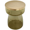 BEISTELLTISCH in Metall, Glas  - Goldfarben/Grün, Design, Glas/Metall (36/48cm) - Kayoom