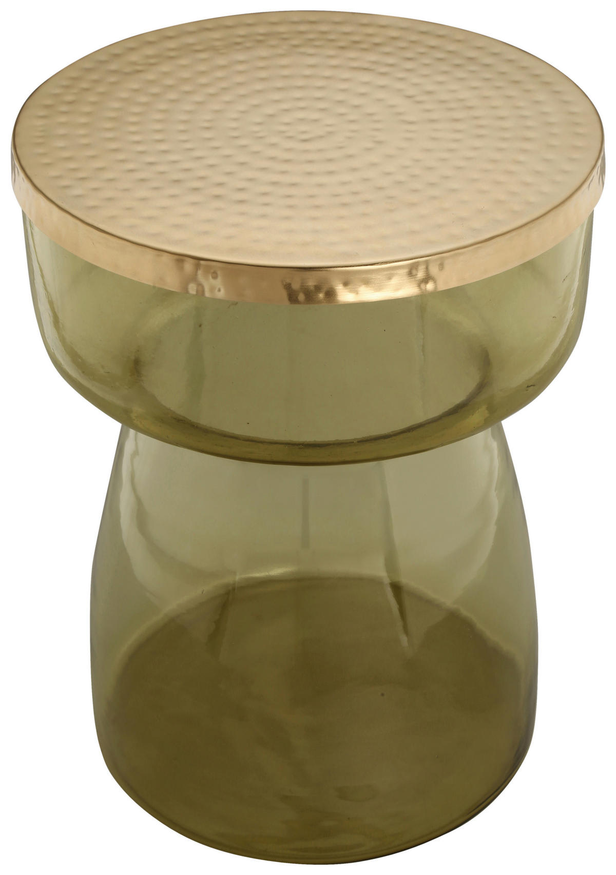 SIDOBORD i metall, glas  - grön/guldfärgad, Design, metall/glas (36/48cm) - Kayoom