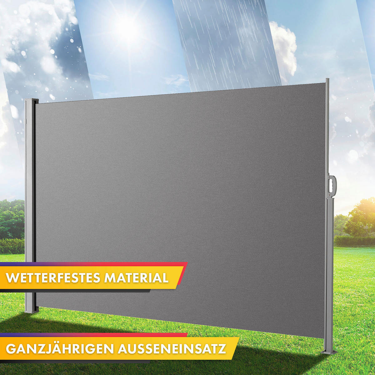 MARKISE - Silberfarben/Hellgrau, Basics, Kunststoff/Metall (400/200cm)