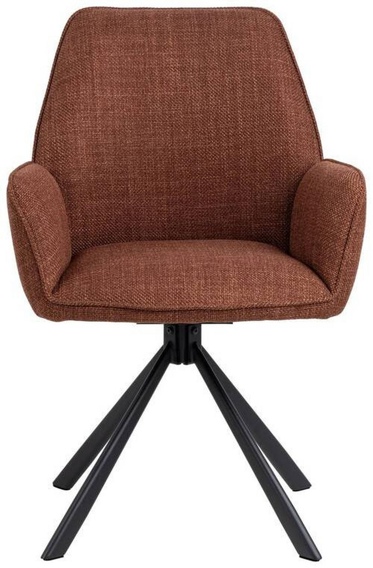 ARMLEHNSTUHL  in Webstoff  - Terracotta/Schwarz, Trend, Textil/Metall (61/88,5/63cm) - MID.YOU