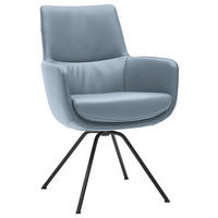 ARMLEHNSTUHL  in Stahl  - Schwarz/Grau, Design, Leder/Metall (60/90/61cm) - Dieter Knoll