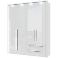 ORMAR SA KLASIČNIM VRATIMA bela visoki sjaj, bela  187/226/60 cm  - bela visoki sjaj/bela, Dizajnerski, pločasti materijal/plastika (187/226/60cm)